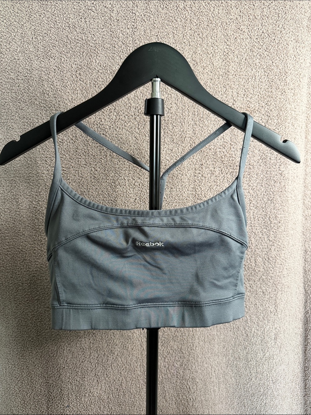 Reebok Women's Slate Gray Strappy Sports Bra S